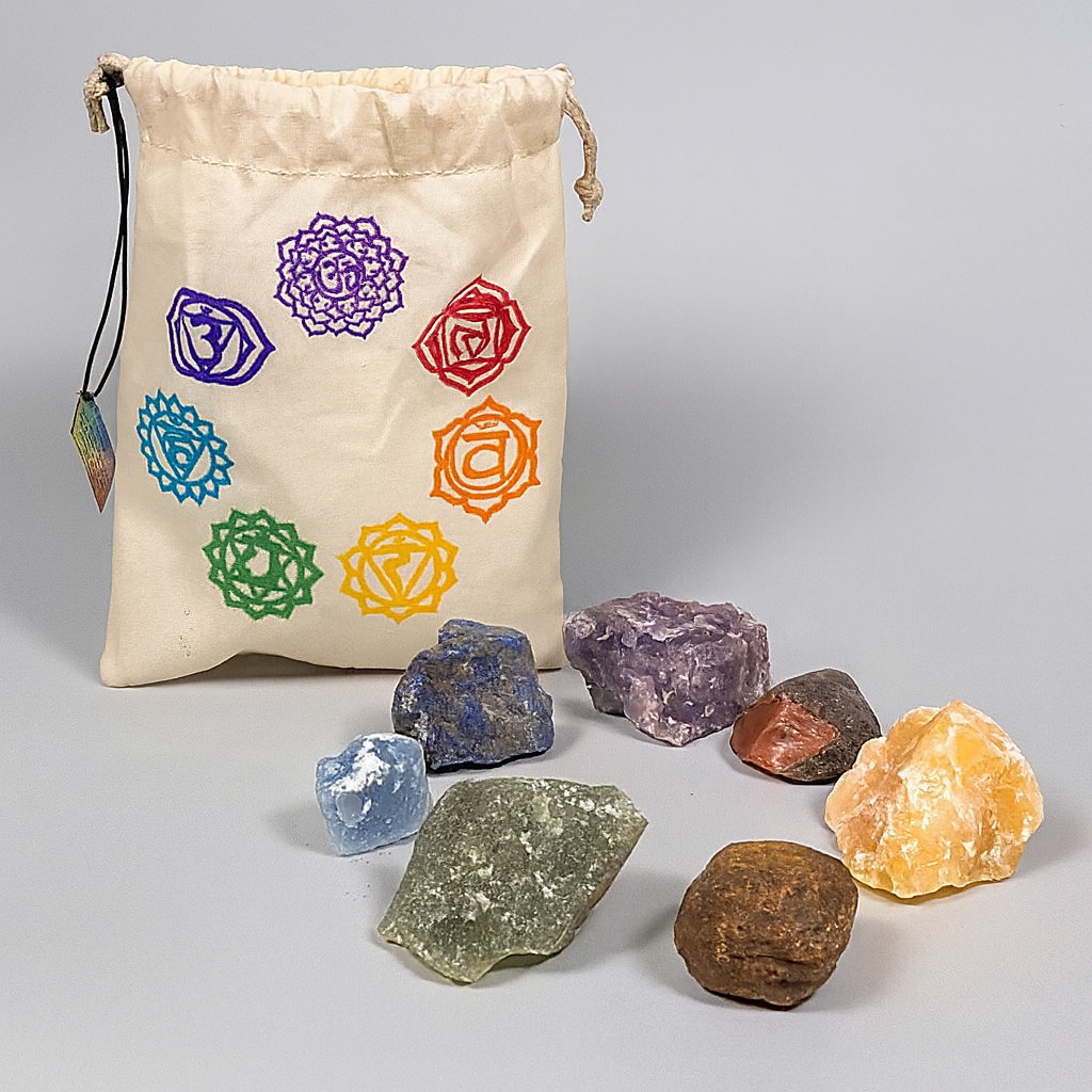 Chakra Edelstenen – Complete Set (Katoenen Tasje)