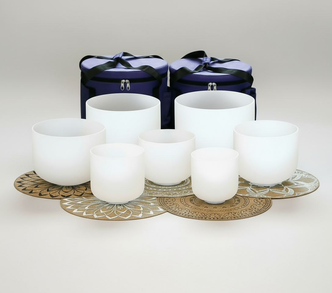 7 Chakra Klankschalen - Wit Kristal