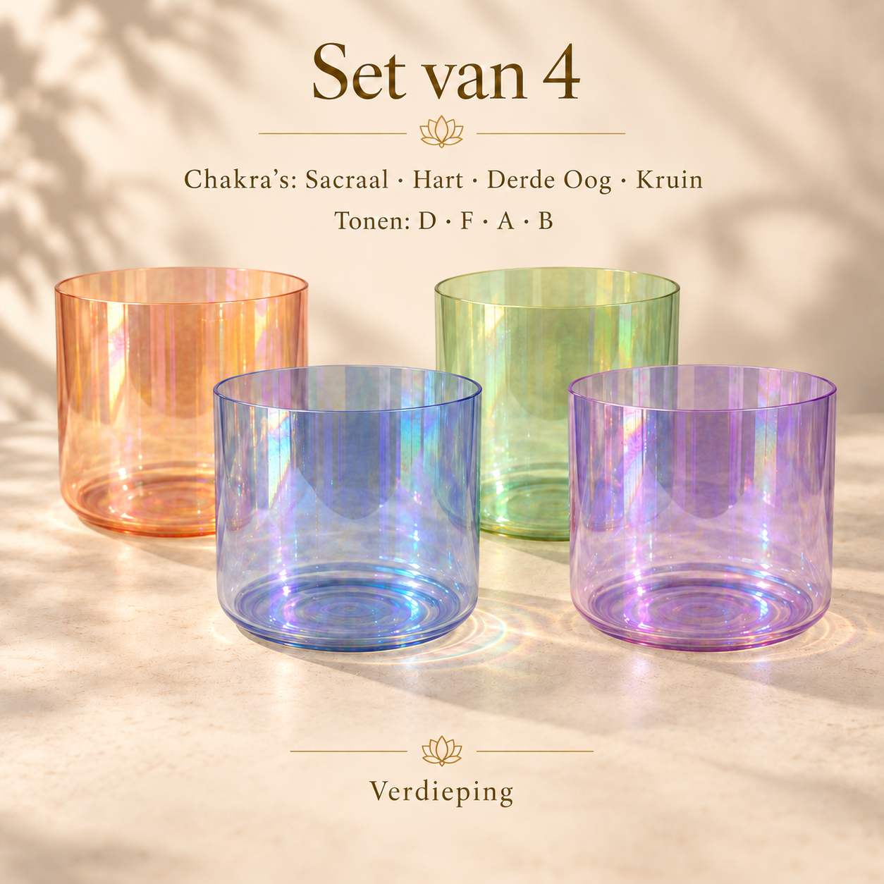 Set van 4 Alchemy Kristallen Klankschalen | Kies of Maak combinatie