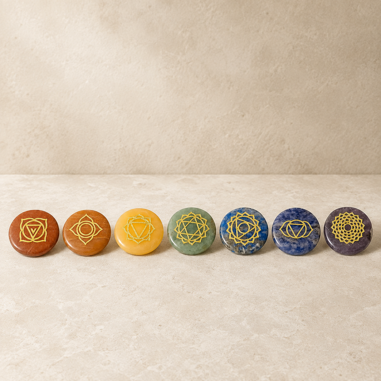 Chakra Edelstenen met Symbolen