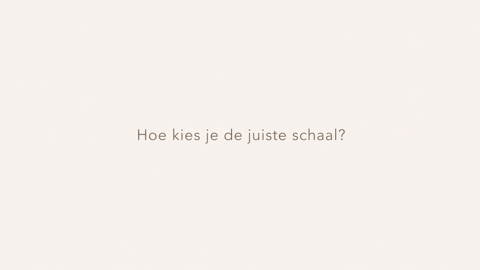 Hoe kies je de juiste schaal?