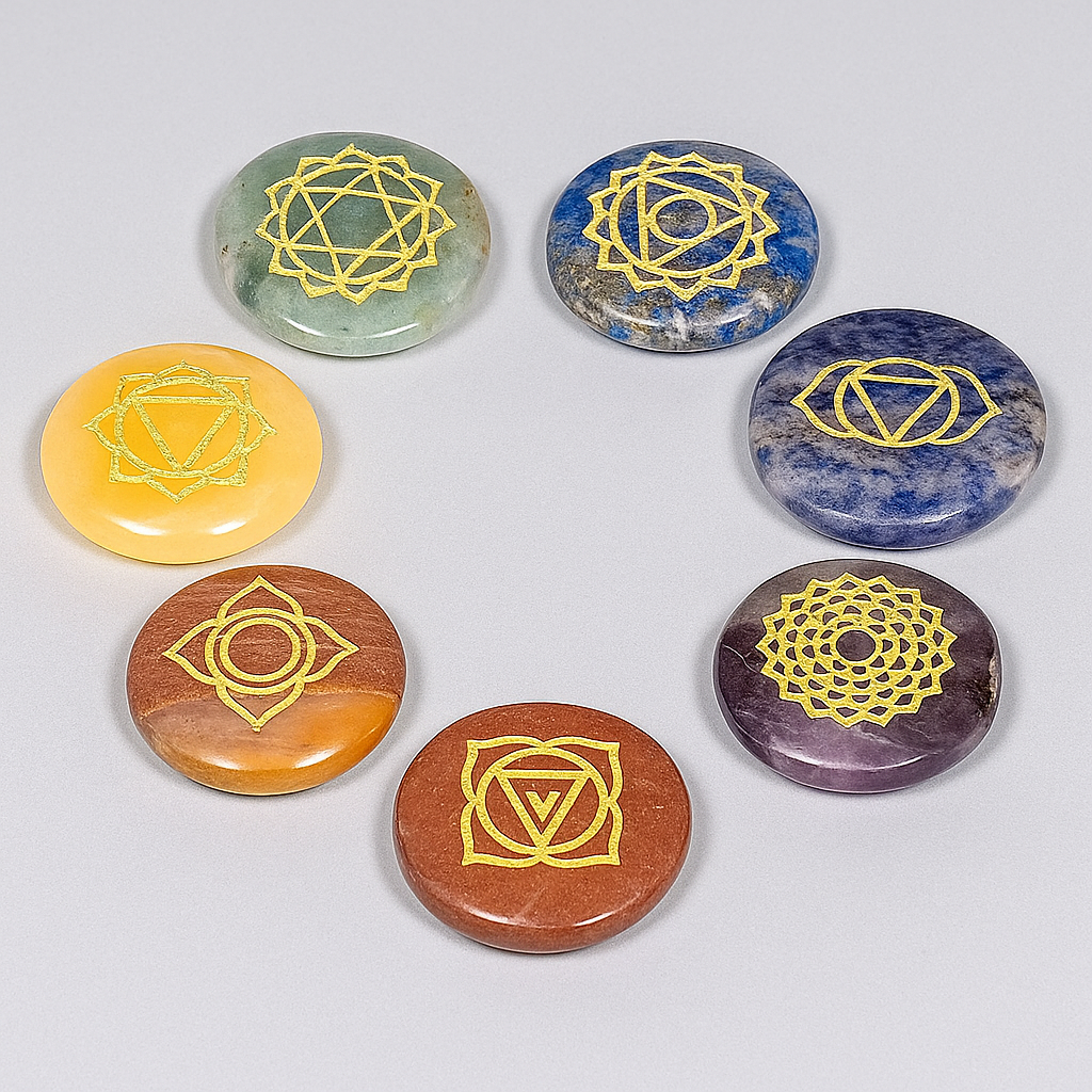 Chakra Edelstenen – Symbolen Rond