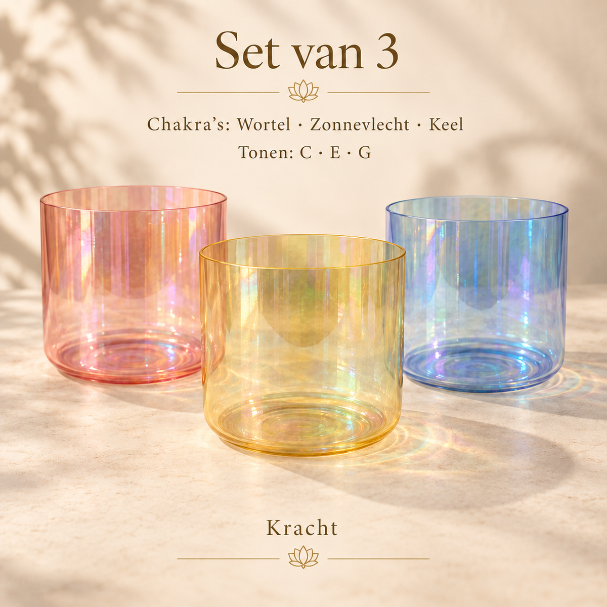 Set van 3 Alchemy  Kristallen Klankschalen | Kies of Maak combinatie