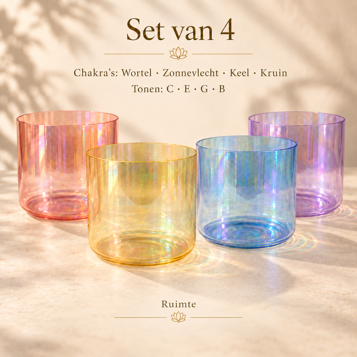 Set van 4 Alchemy Kristallen Klankschalen | Kies of Maak combinatie