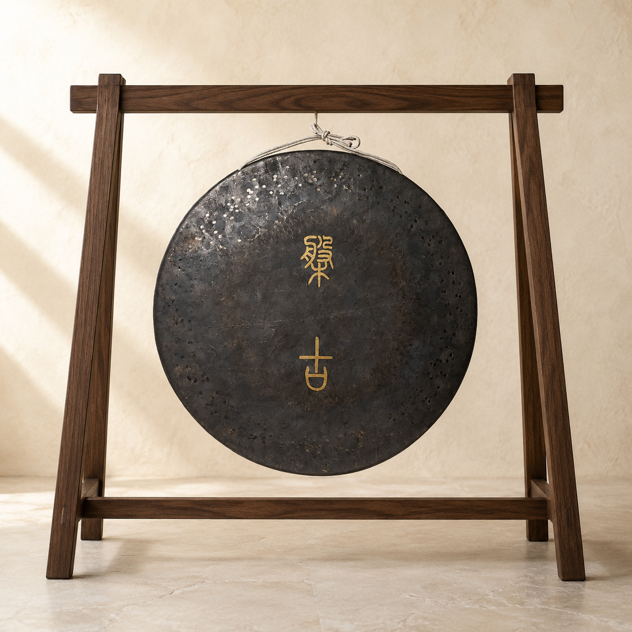 Aarde Tonen Gong 70 cm – Handgemaakt Brons