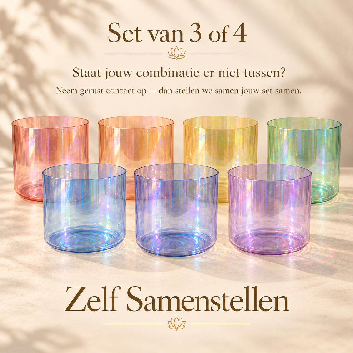 Set van 3 Alchemy  Kristallen Klankschalen | Kies of Maak combinatie