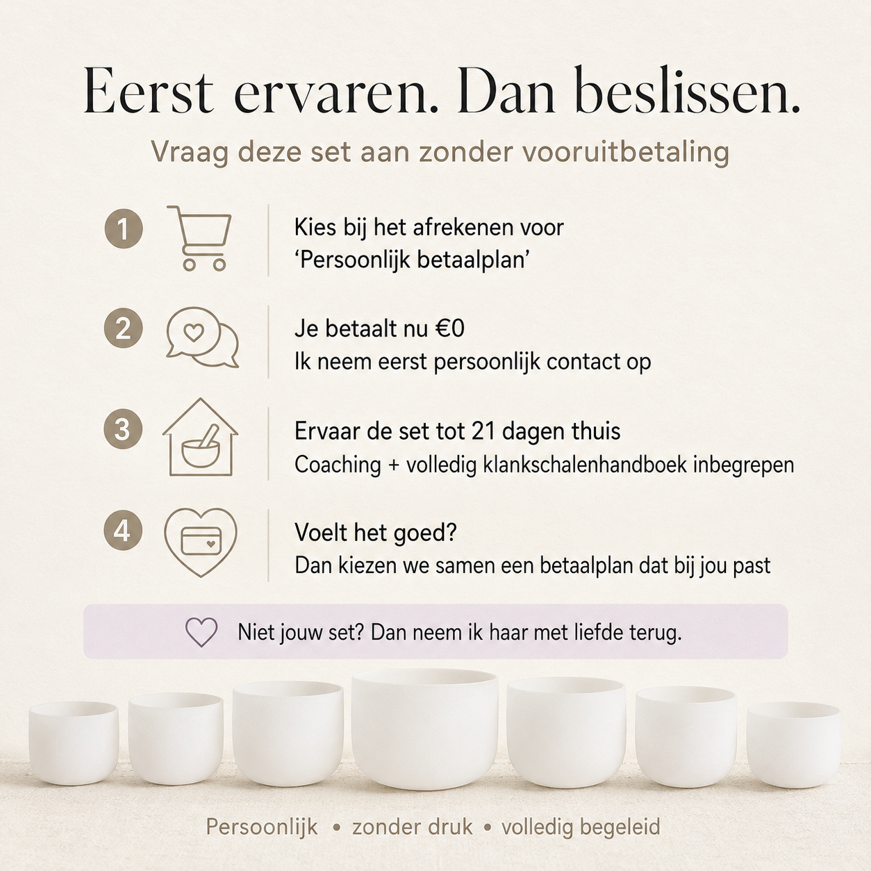 7 Chakra Klangschalen-Set aus weißen Kristallen – Sonder-Vorbestellung